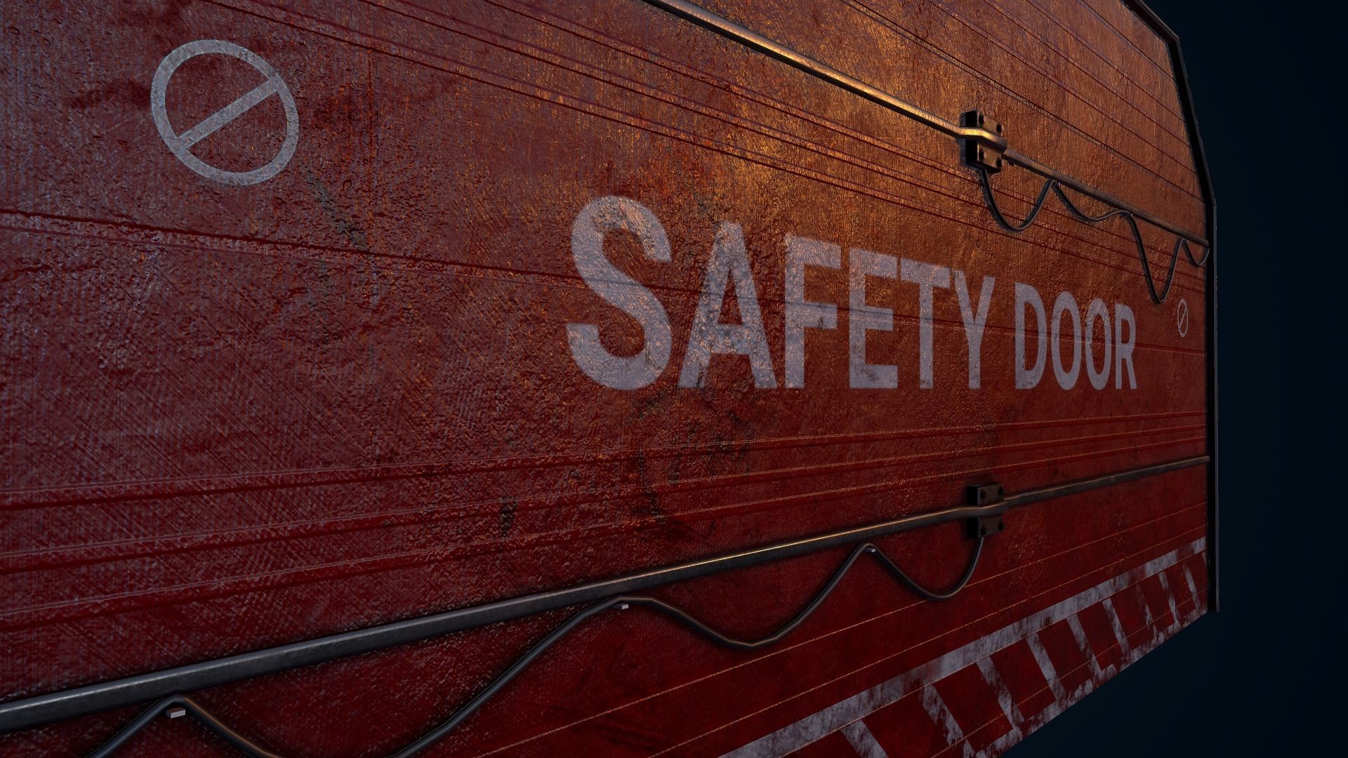 Safety Hangar Door Low-poly 3D model_13