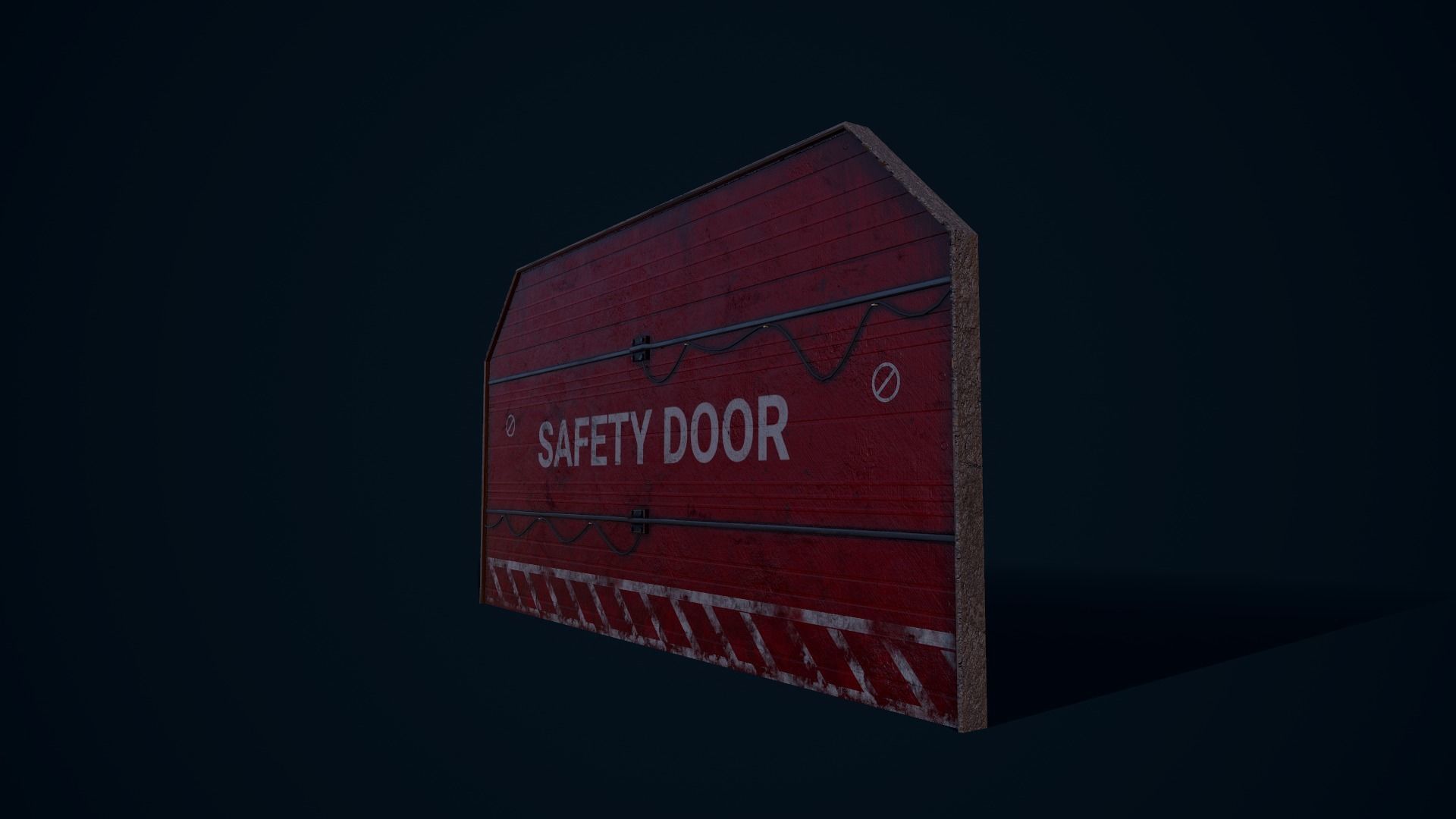 Safety Hangar Door Low-poly 3D model_5