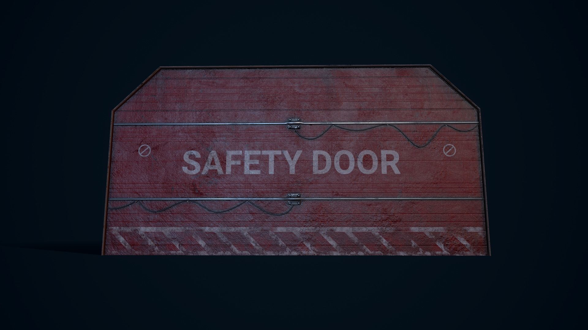 Safety Hangar Door Low-poly 3D model_10