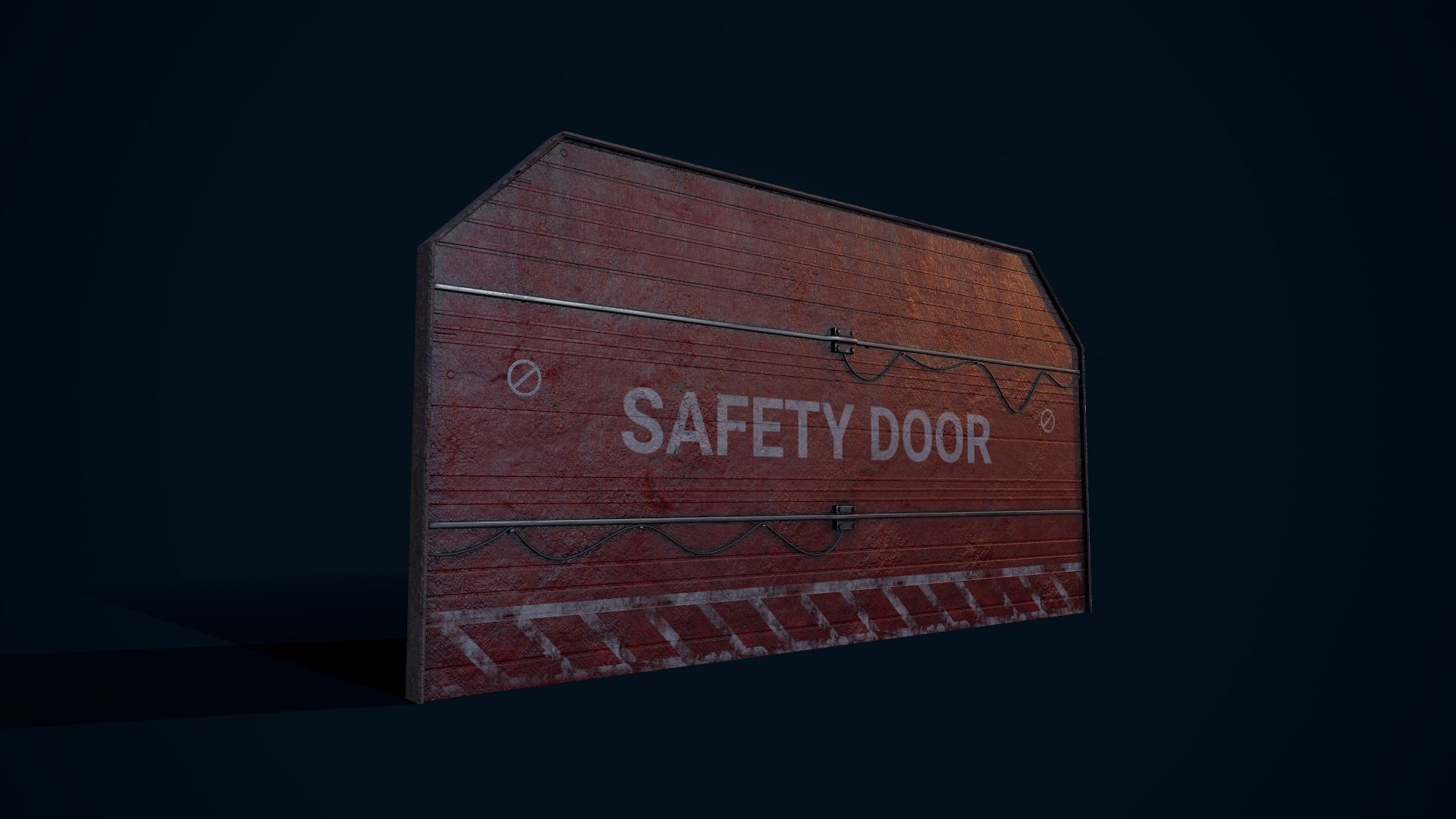 Safety Hangar Door Low-poly 3D model_3