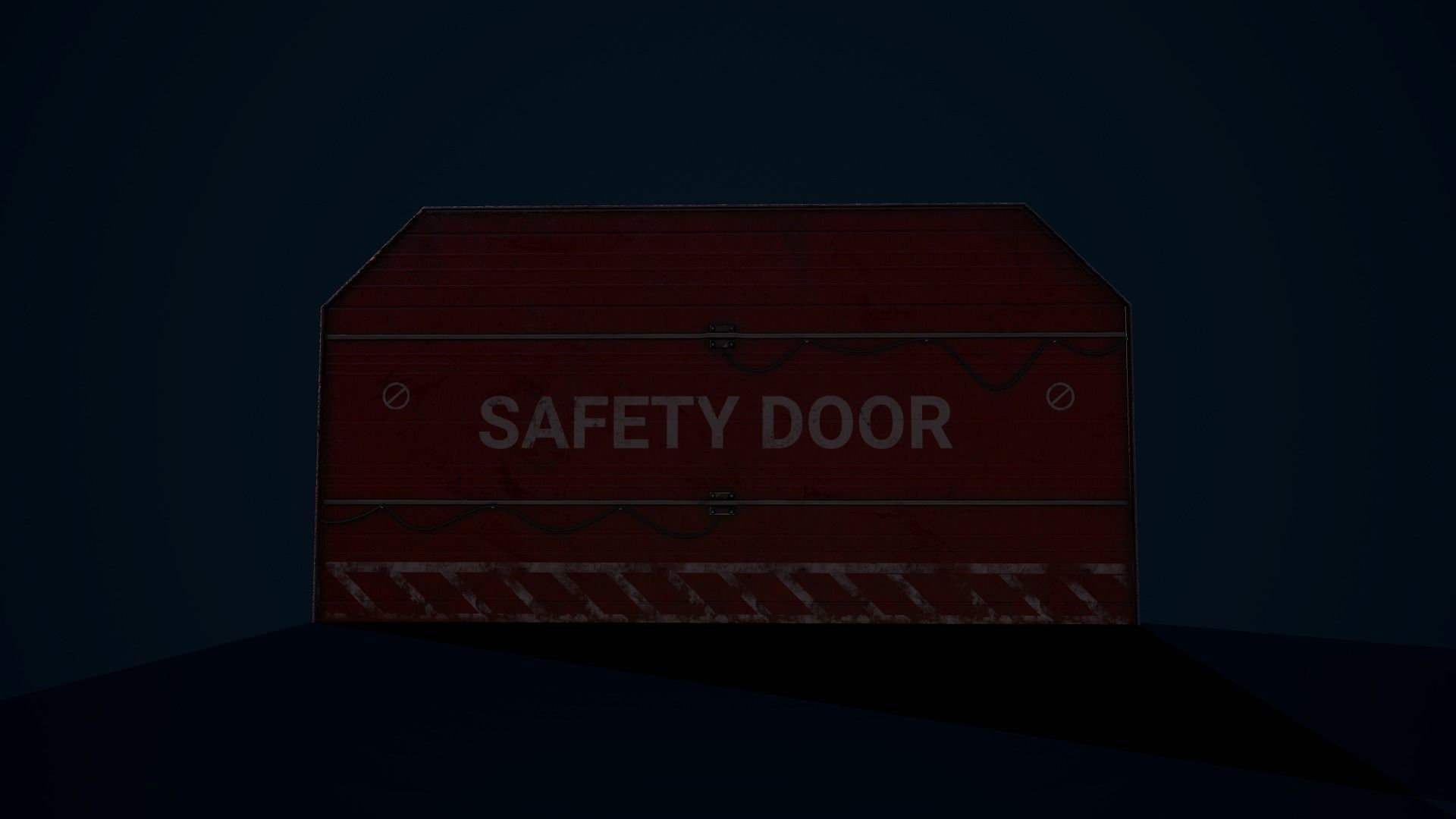 Safety Hangar Door Low-poly 3D model_9