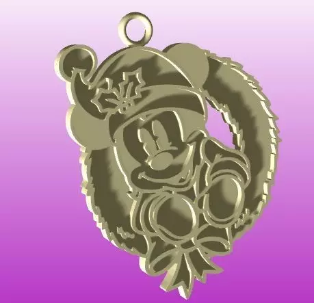 Mickey Santa Ornament 3D print model_0