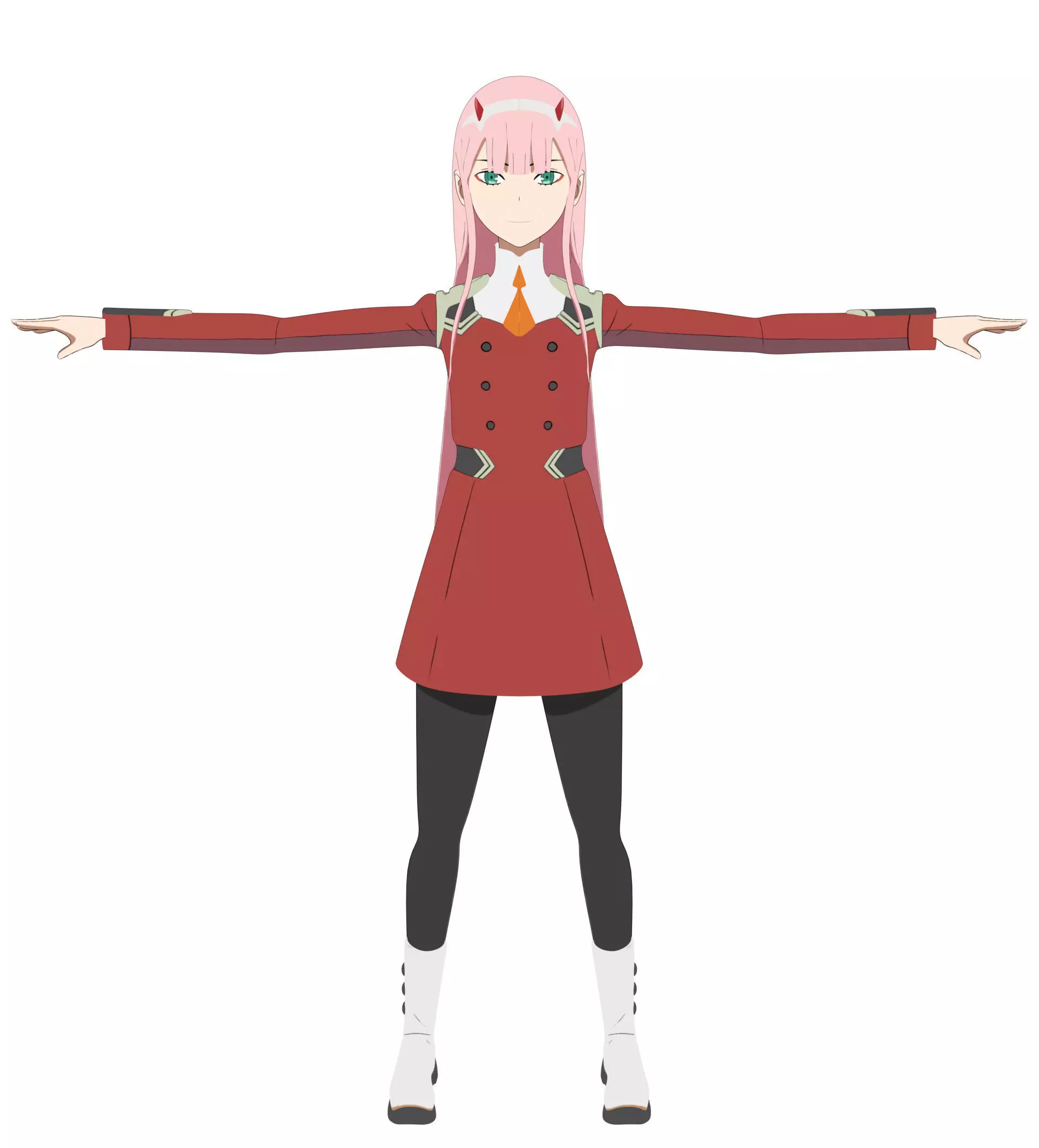 Zero Two - DARLING in the FRANXX Low-poly 3D model