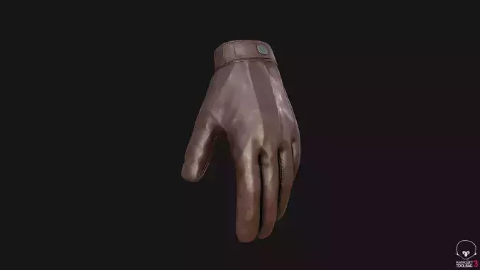 Gloves PBR Game-ready Low-poly leather glove Low-poly 3D model