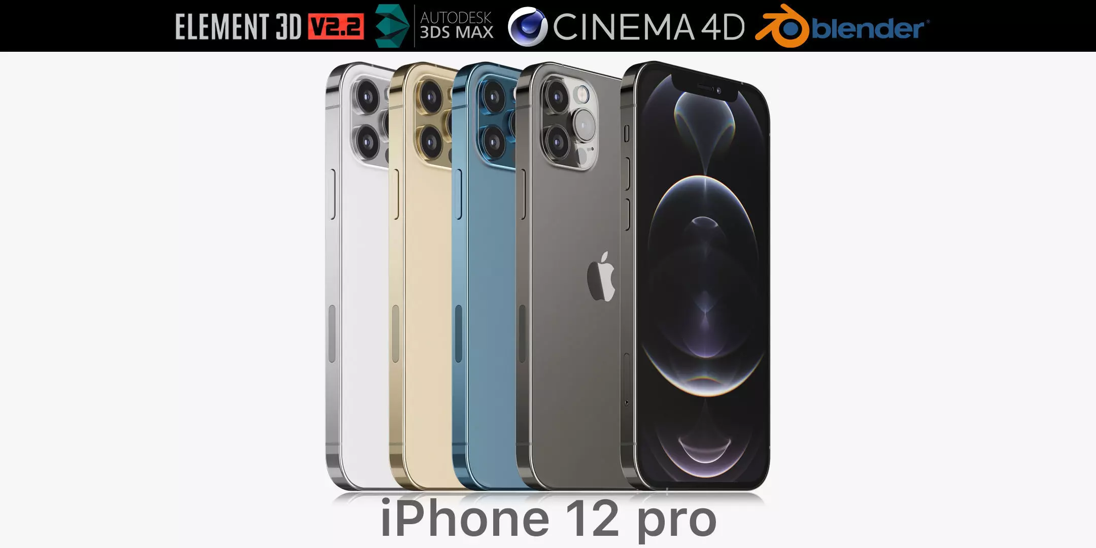 Apple iPhone 12 pro all colors 3D model