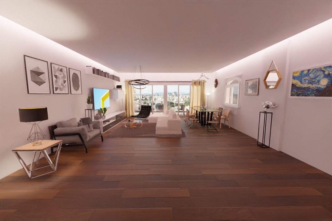 Parlor living room with wooden floors Free 3D model_2