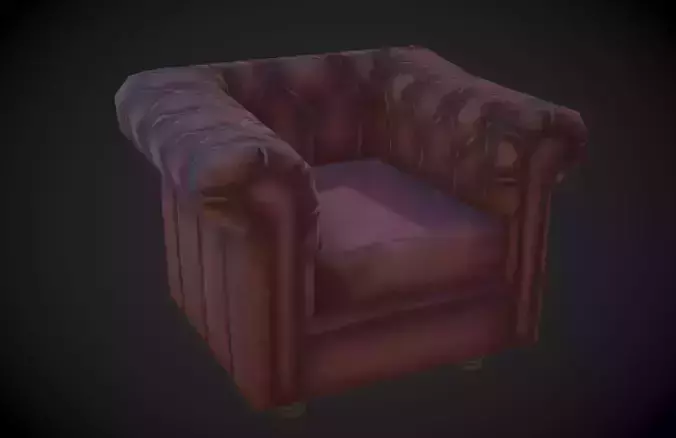 Old Armchair - Stylized Low-poly 3D model