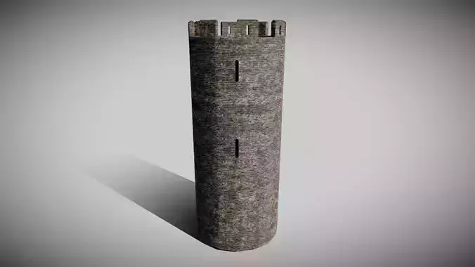 Medieval Castle Tower Low-poly 3D model