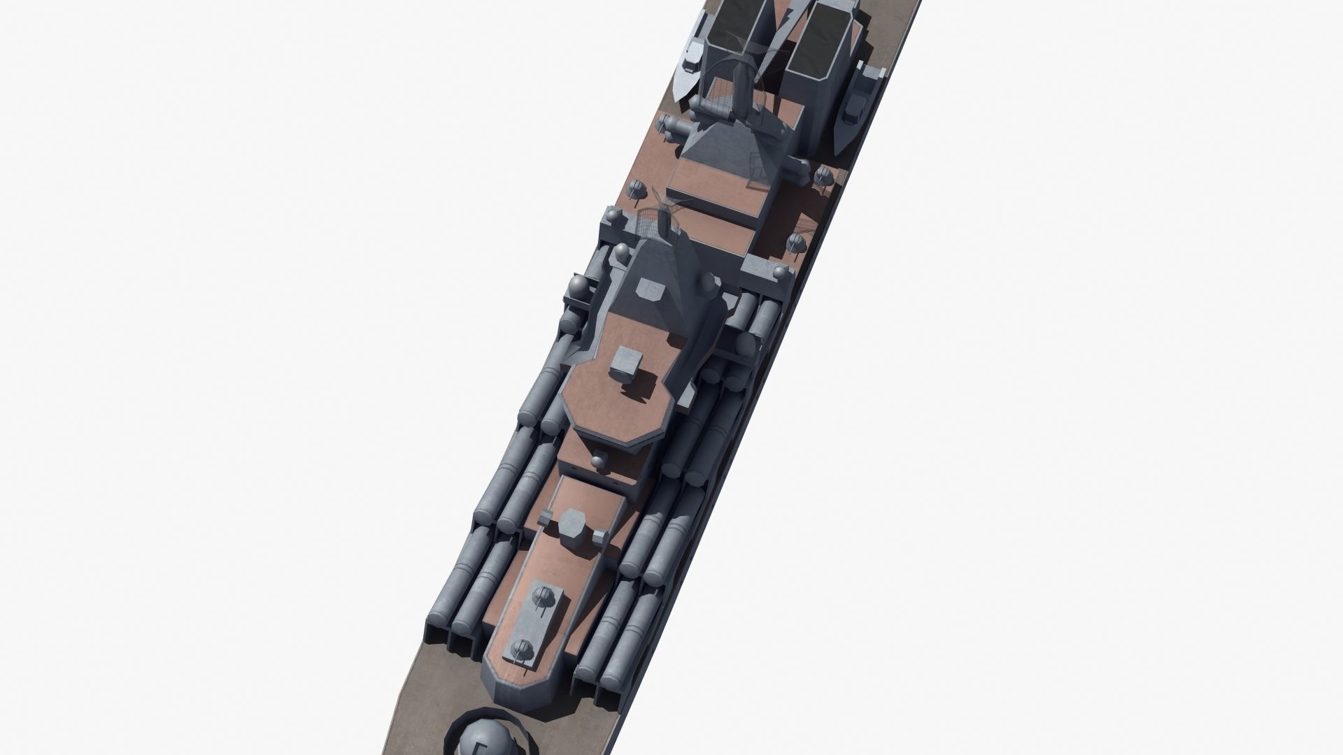 Slava Class Cruiser Low-poly 3D model_22