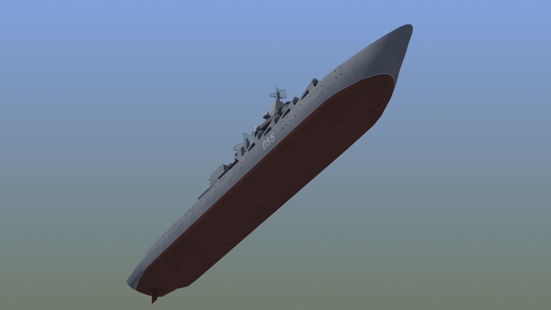 Slava Class Cruiser Low-poly 3D model_18