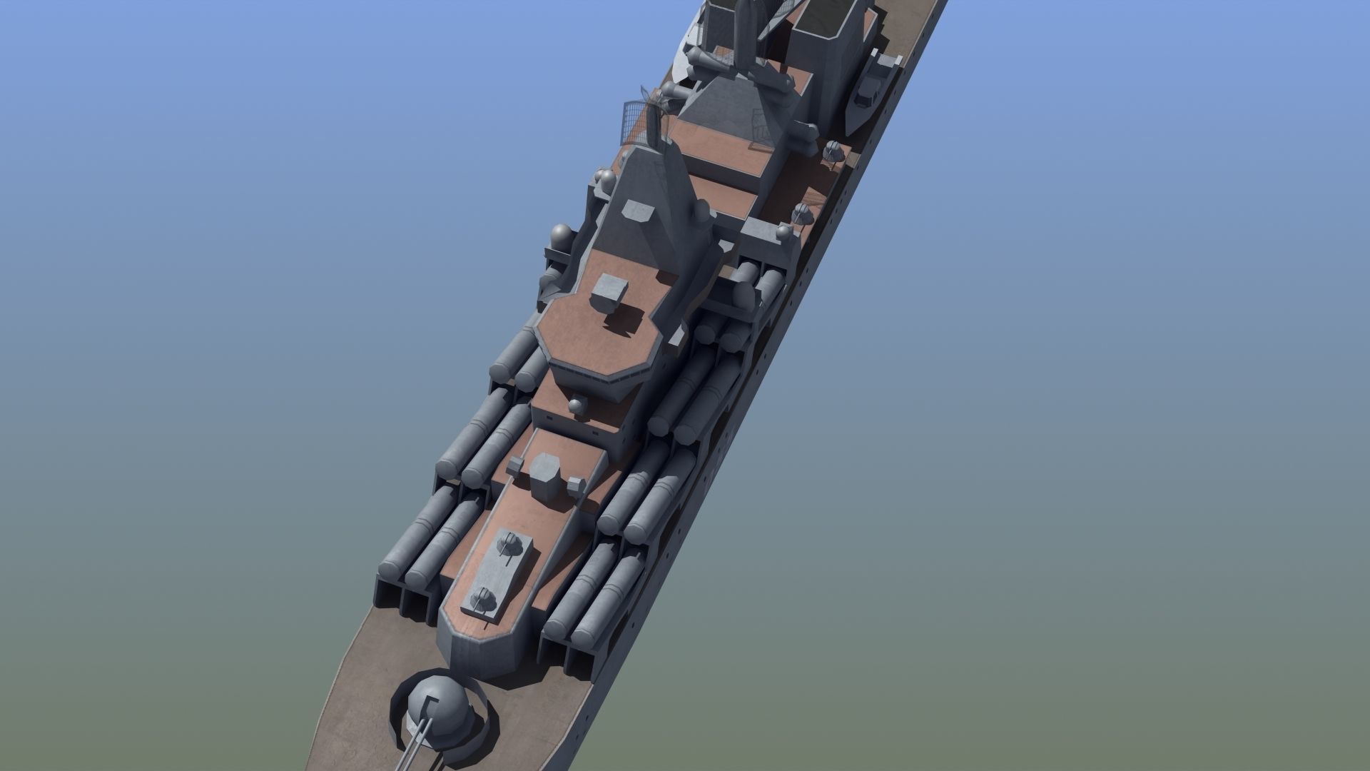 Slava Class Cruiser Low-poly 3D model_5