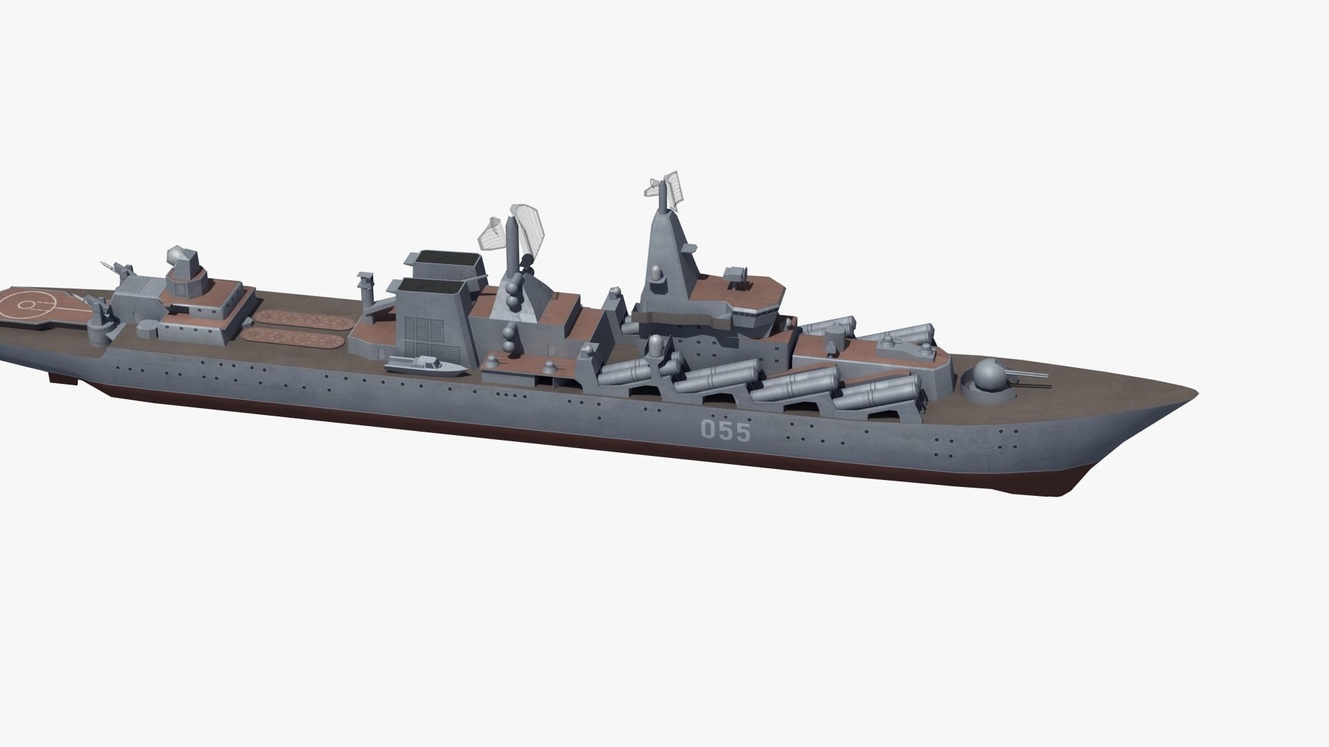 Slava Class Cruiser Low-poly 3D model_29