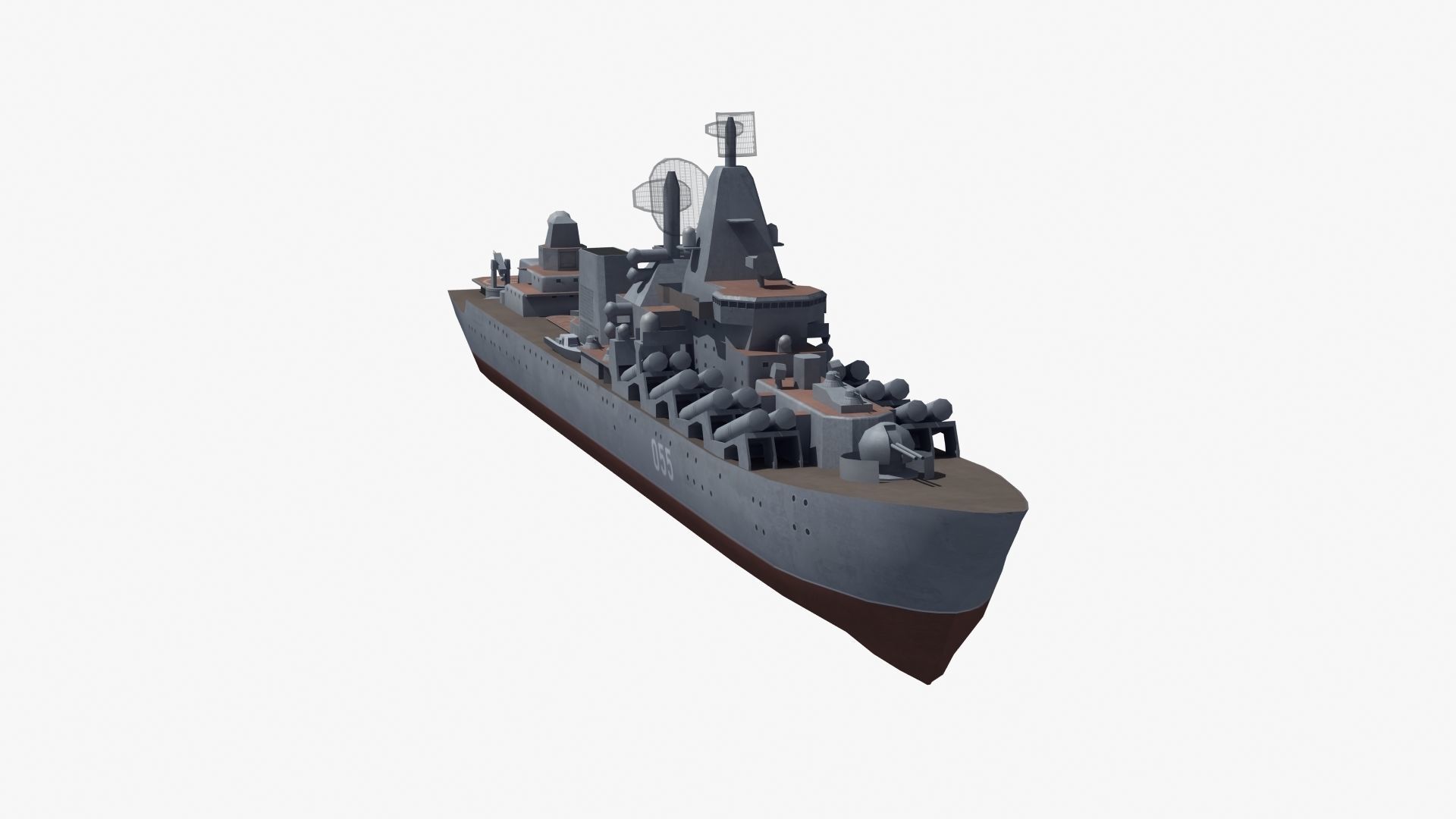 Slava Class Cruiser Low-poly 3D model_32