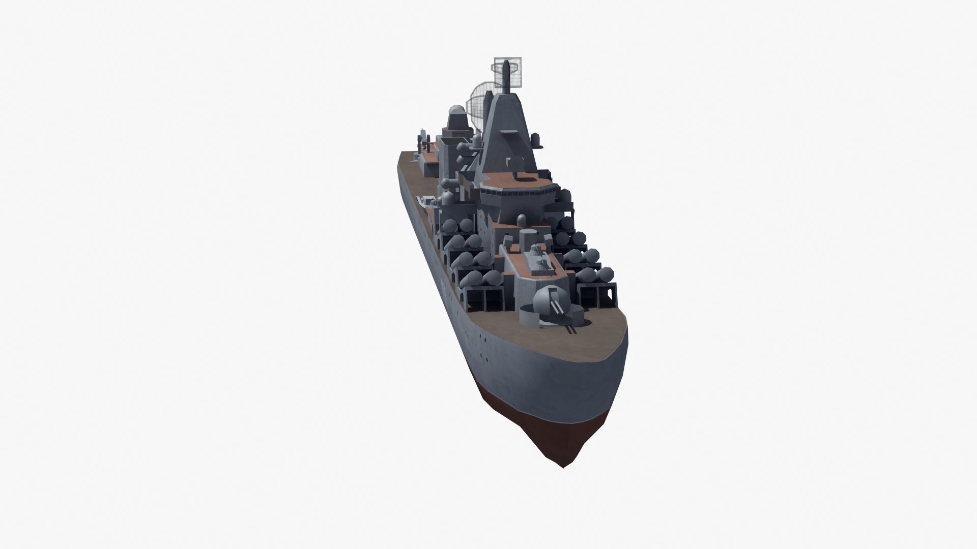 Slava Class Cruiser Low-poly 3D model_33