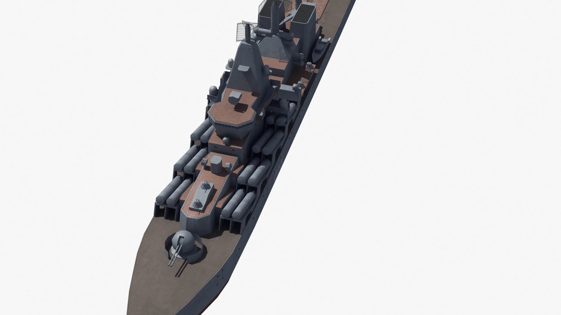 Slava Class Cruiser Low-poly 3D model_26