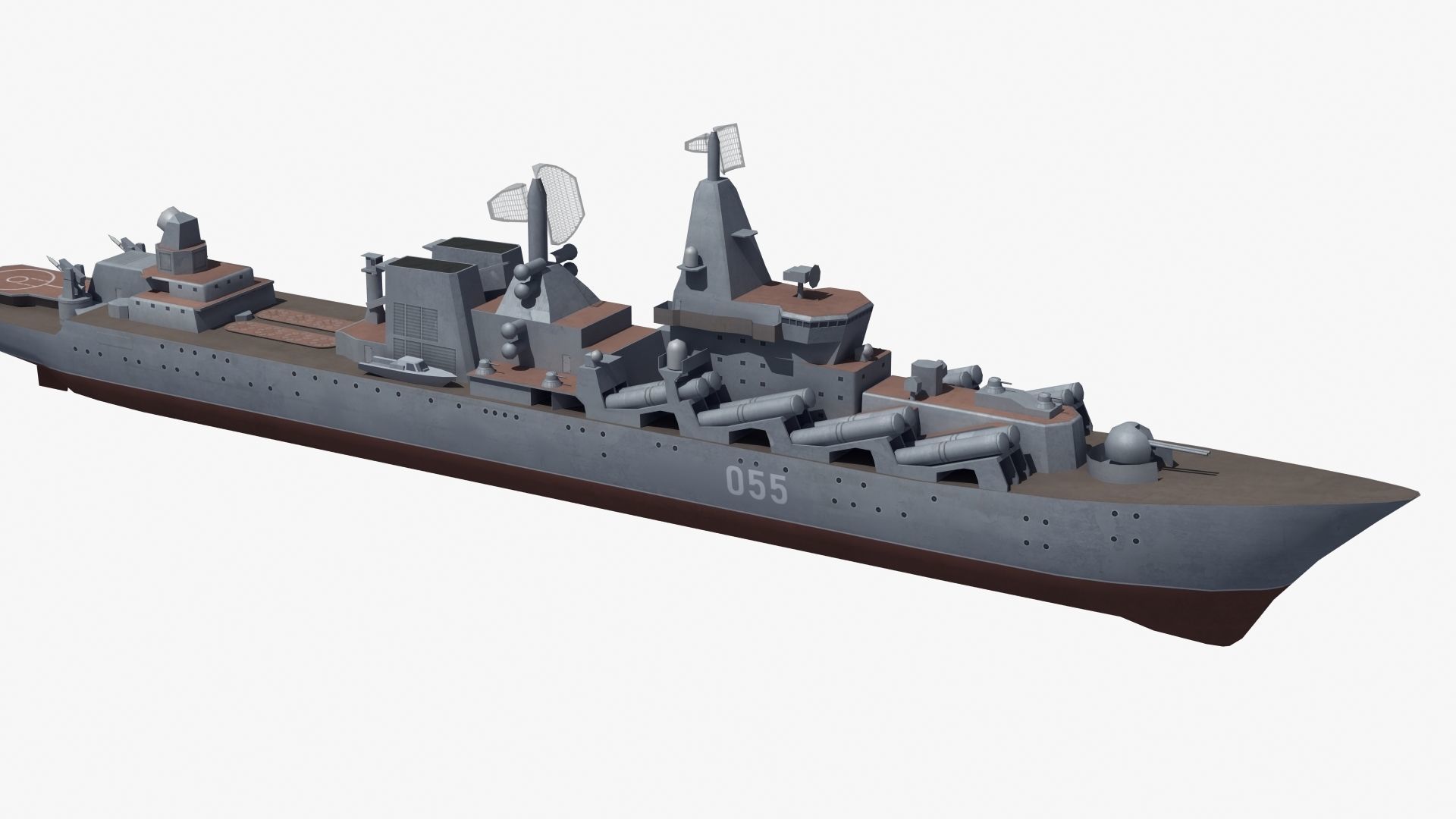 Slava Class Cruiser Low-poly 3D model_30