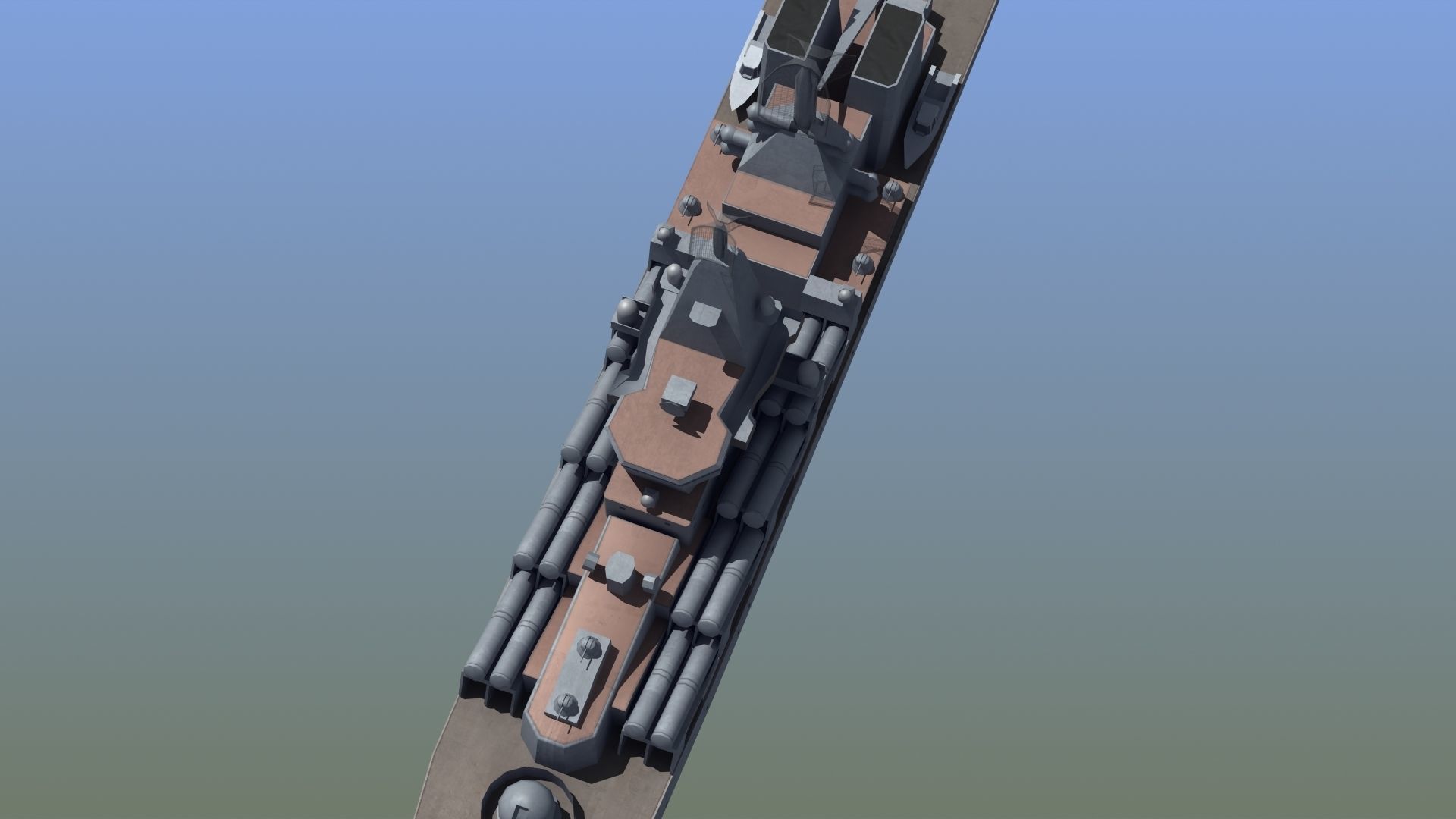 Slava Class Cruiser Low-poly 3D model_3