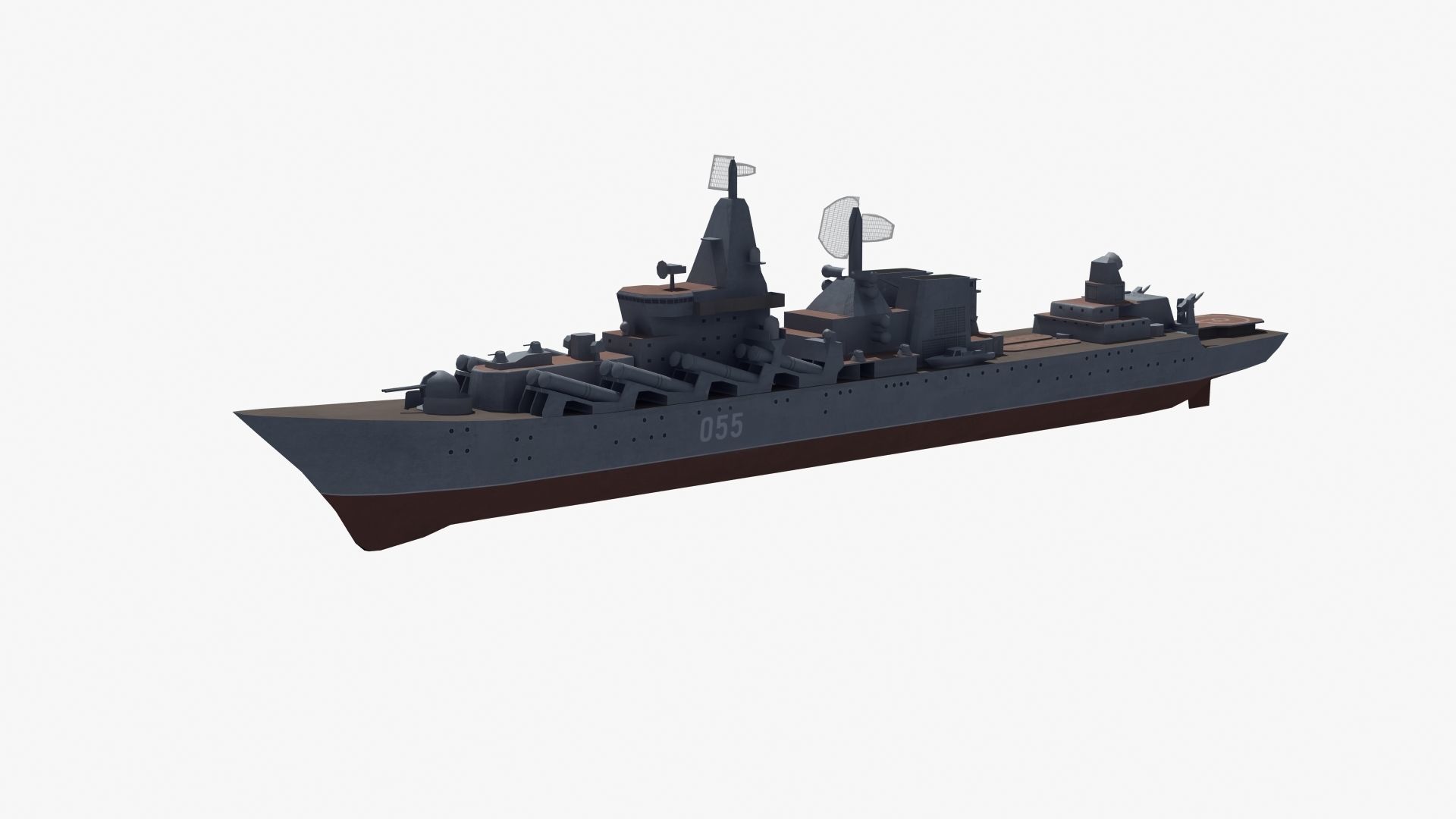 Slava Class Cruiser Low-poly 3D model_25