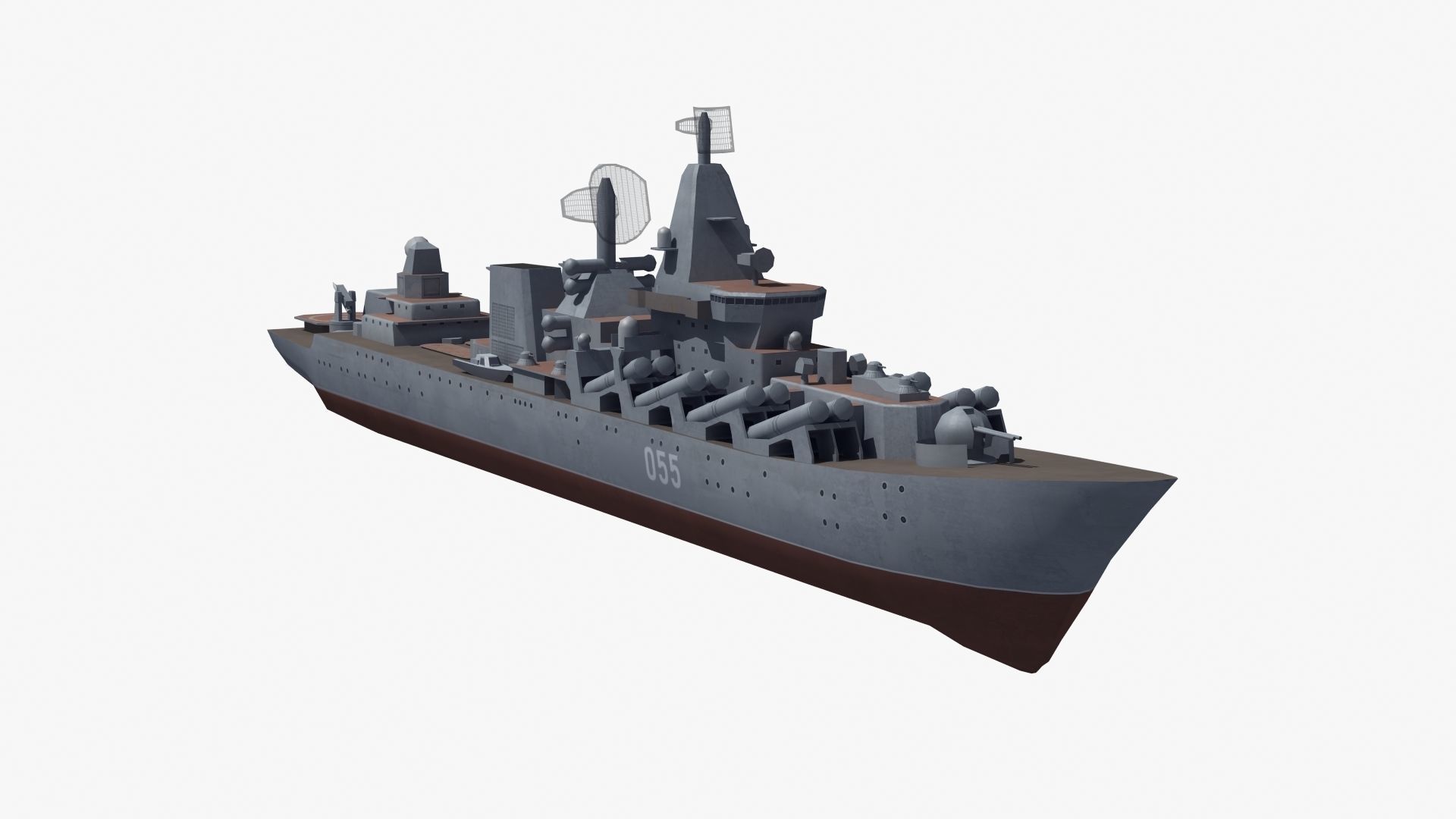 Slava Class Cruiser Low-poly 3D model_31