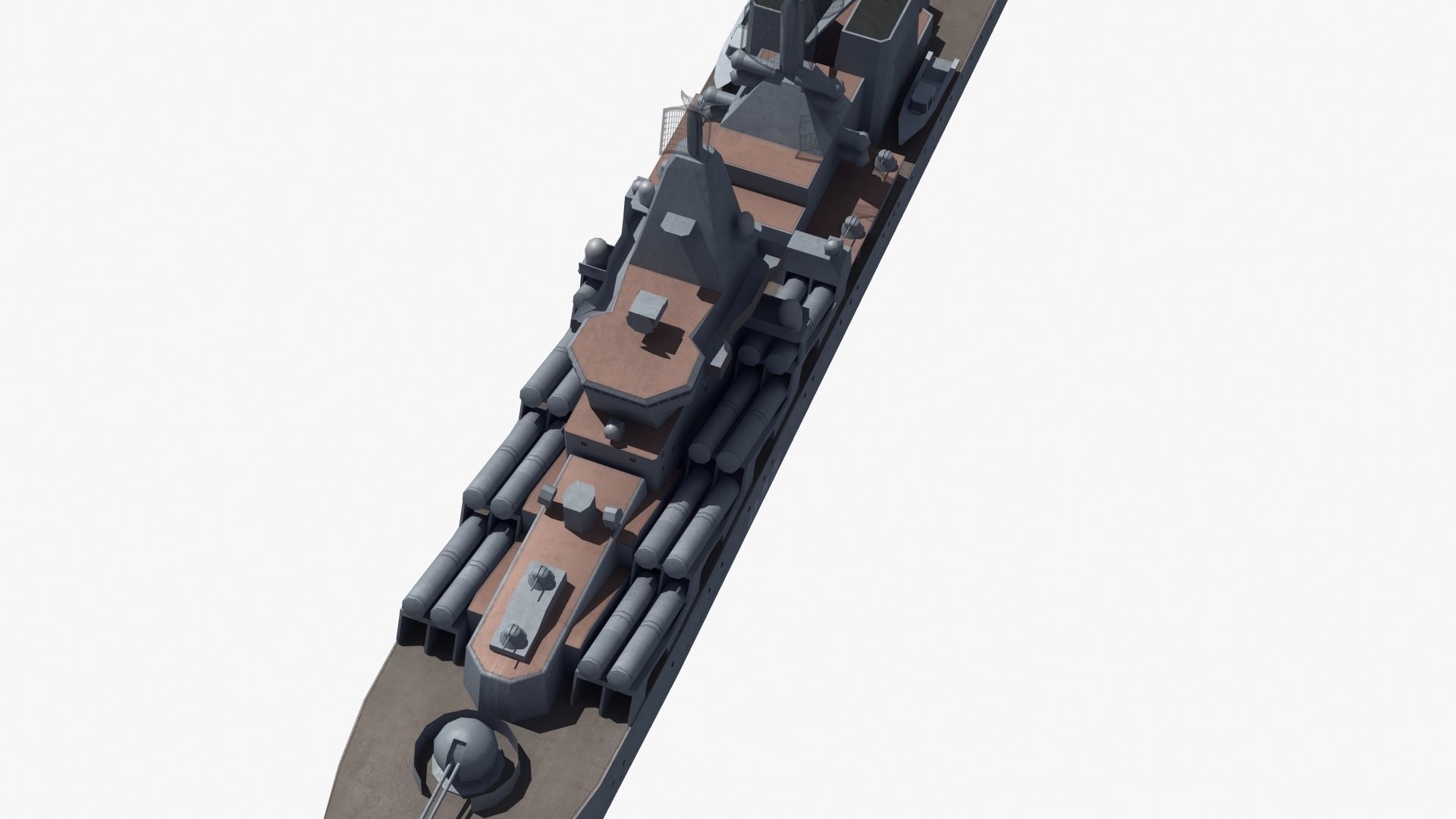 Slava Class Cruiser Low-poly 3D model_24