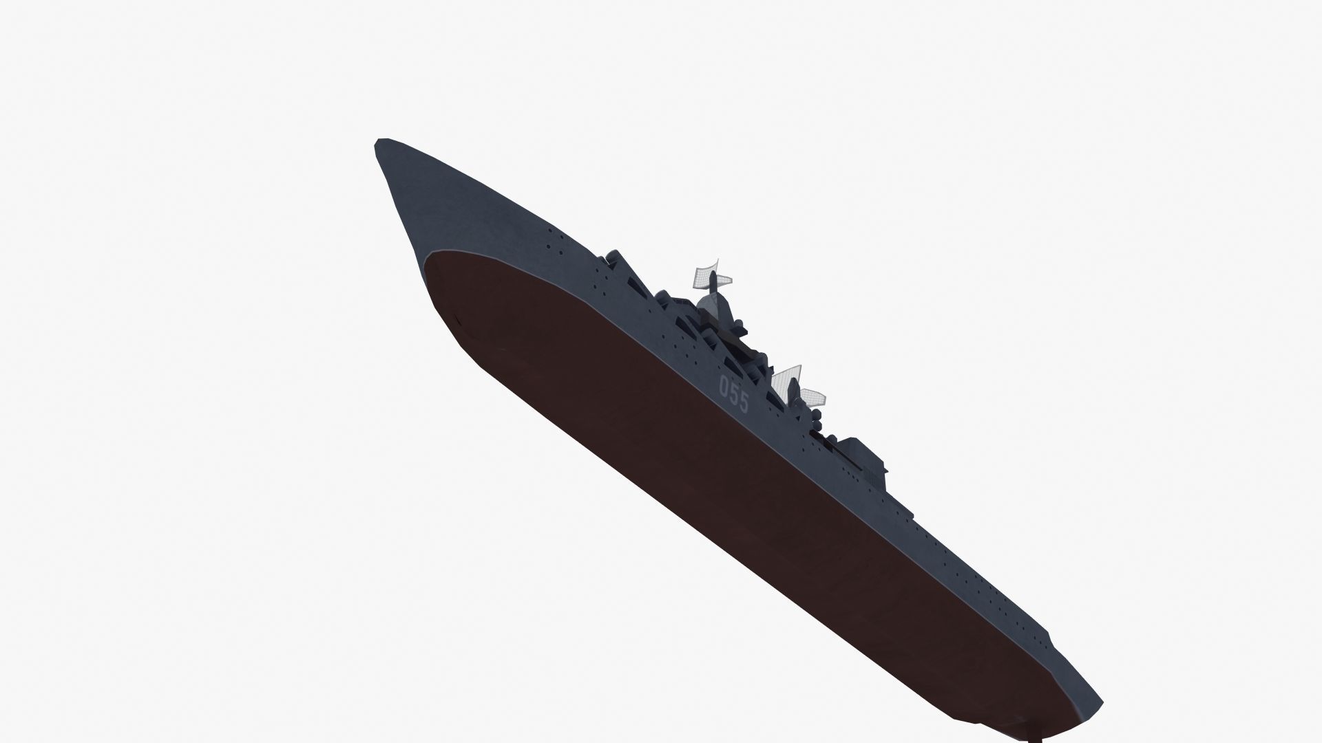 Slava Class Cruiser Low-poly 3D model_35