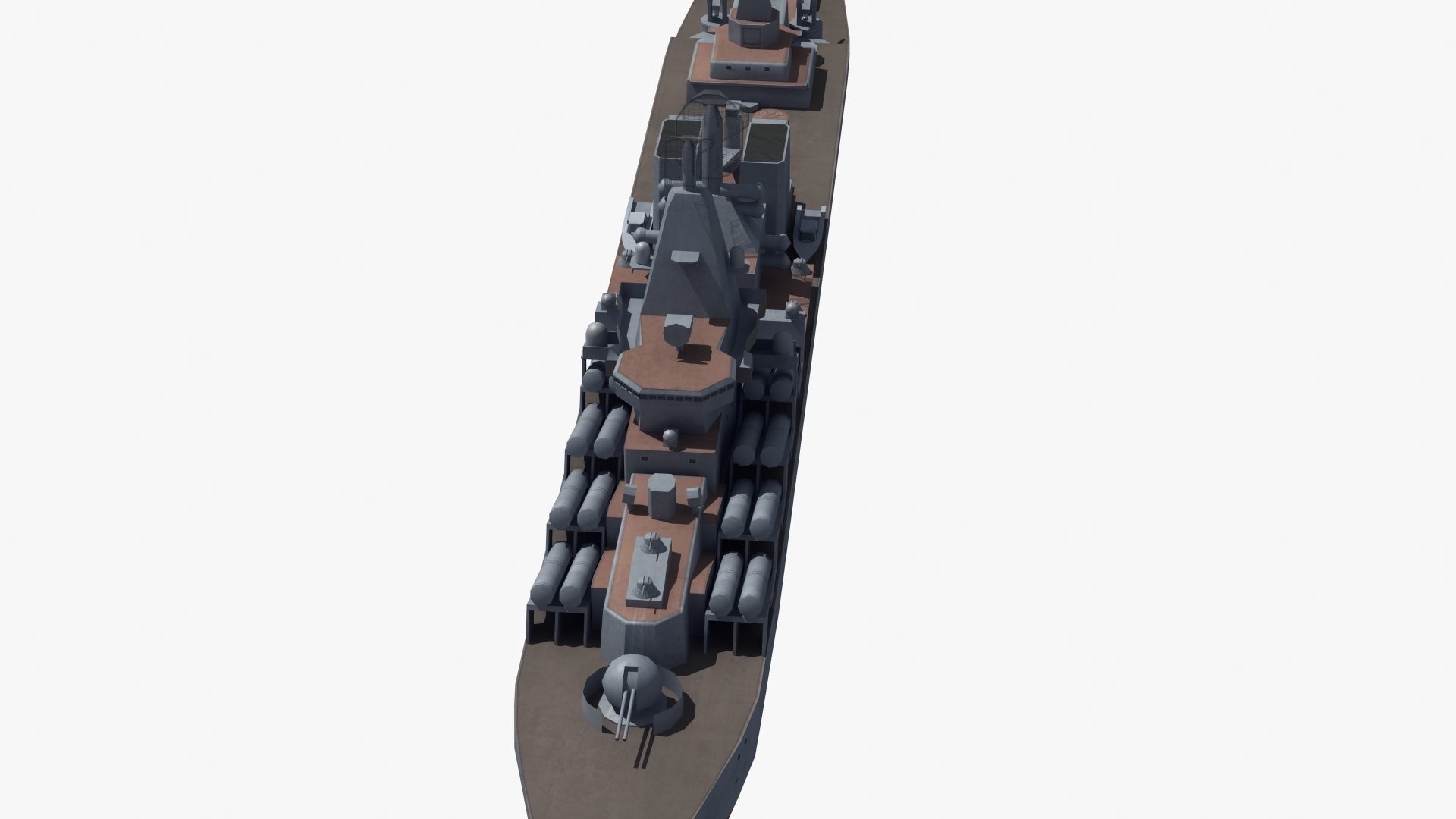 Slava Class Cruiser Low-poly 3D model_20