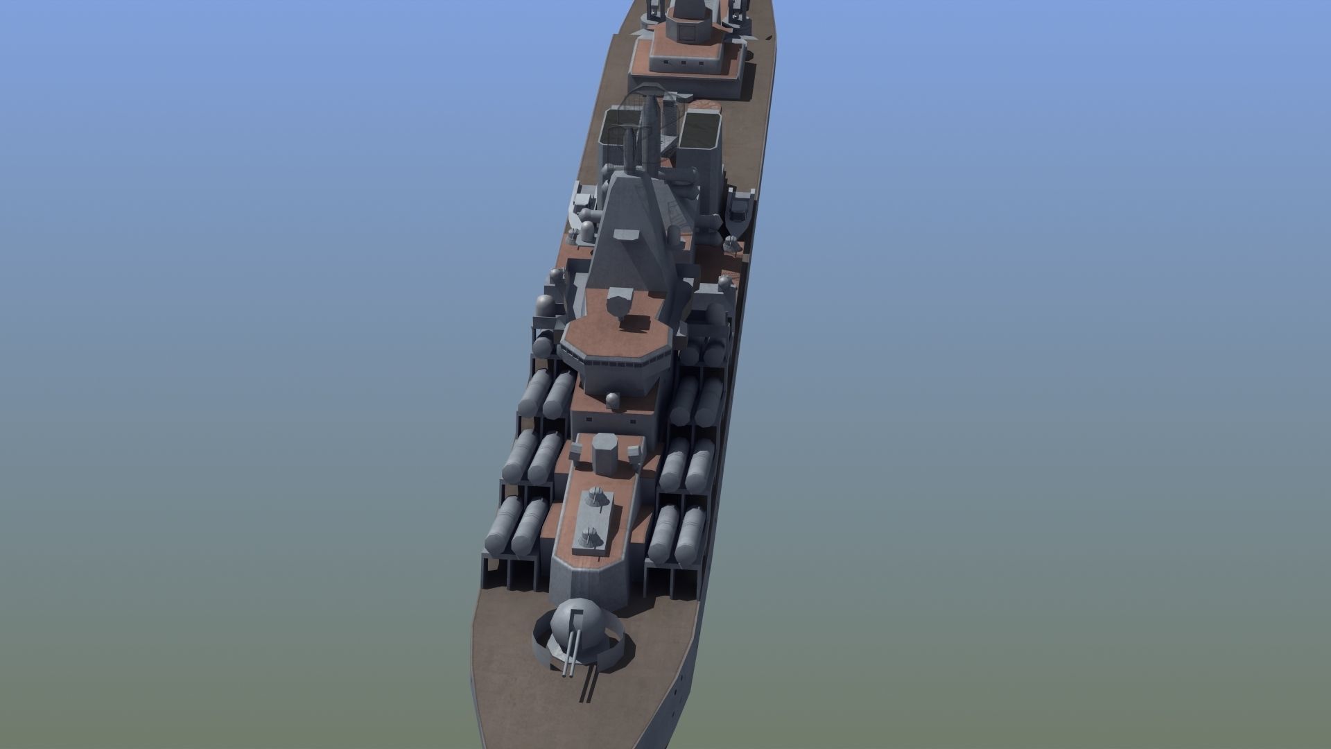 Slava Class Cruiser Low-poly 3D model_1