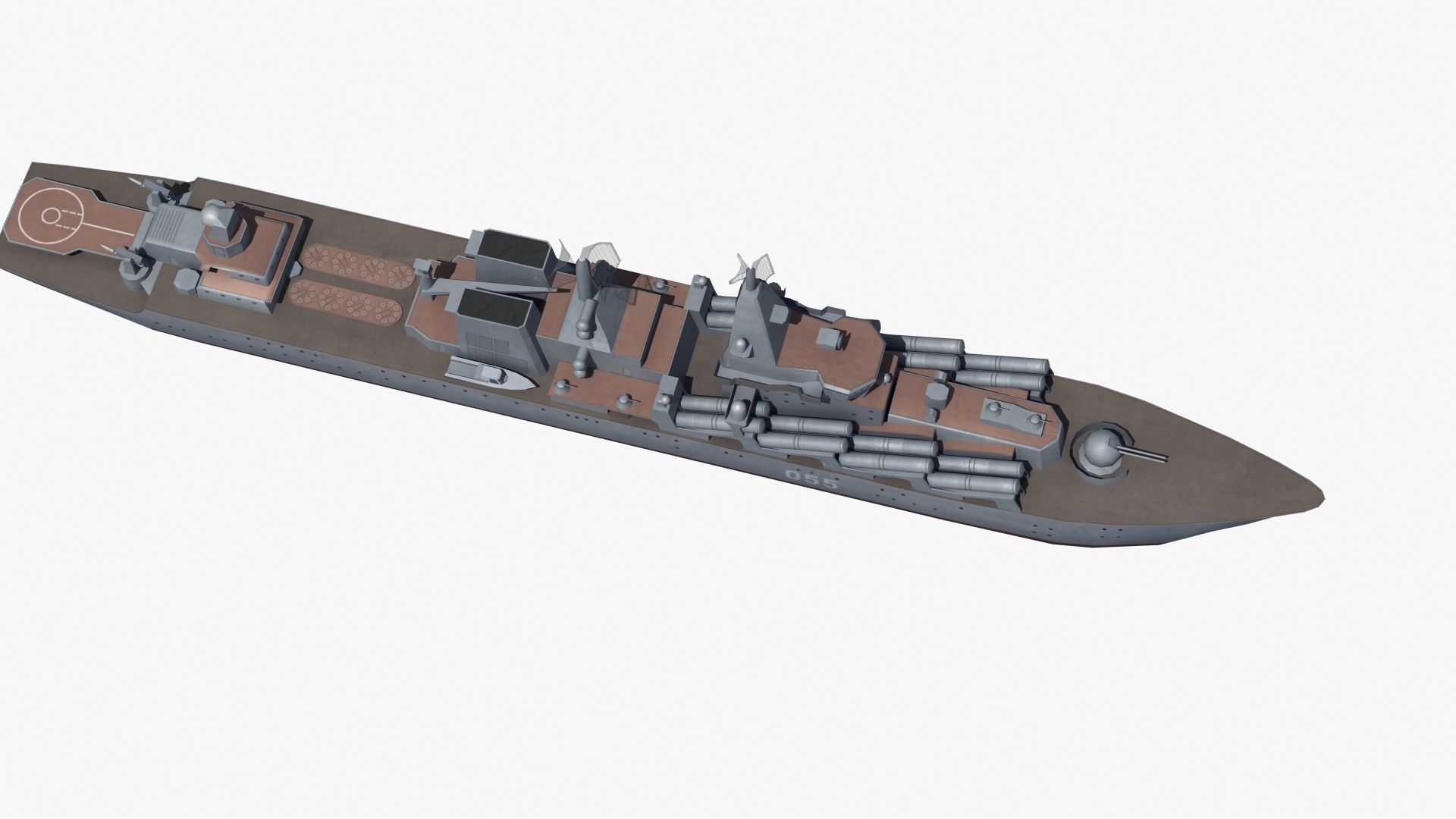 Slava Class Cruiser Low-poly 3D model_23