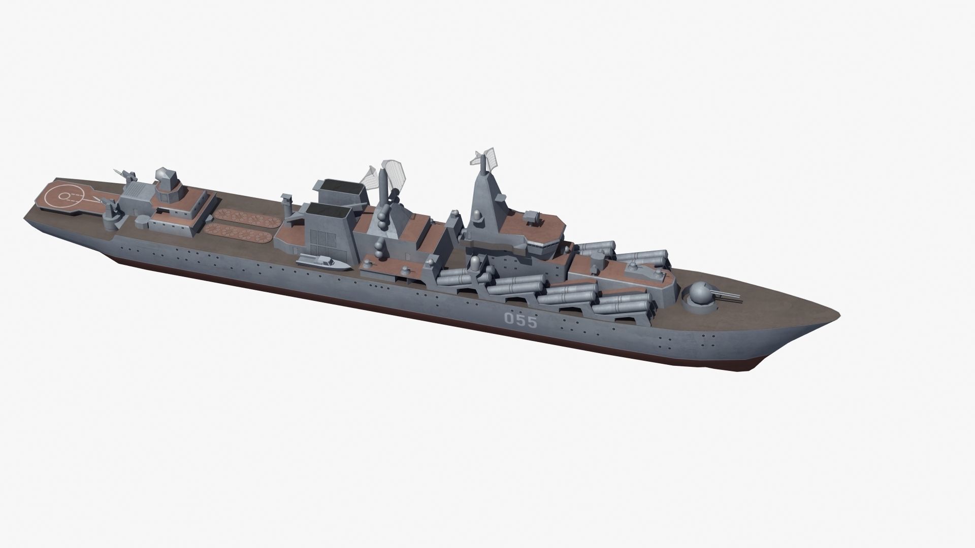 Slava Class Cruiser Low-poly 3D model_28