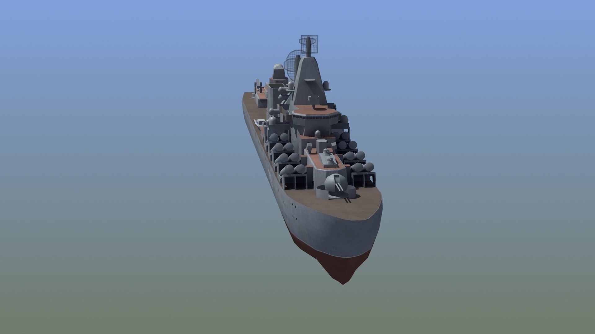 Slava Class Cruiser Low-poly 3D model_14