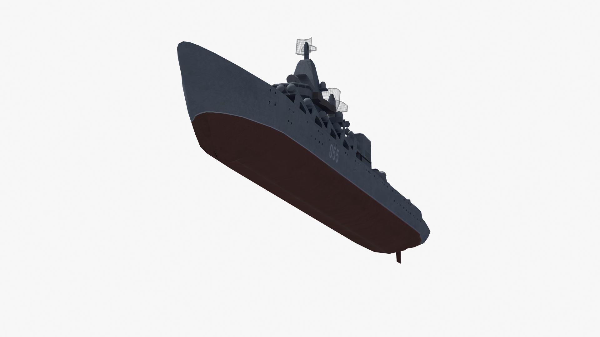 Slava Class Cruiser Low-poly 3D model_34