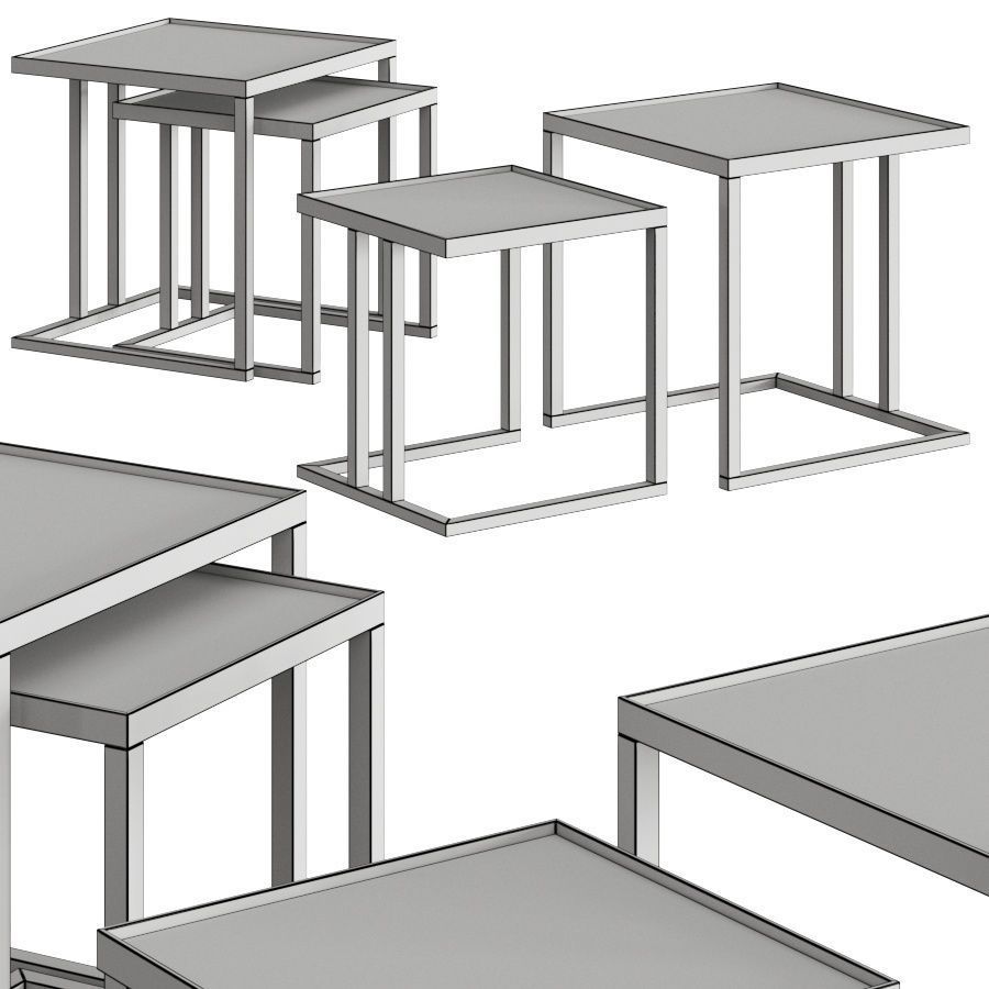 Pacini and Cappellini Ambo Coffee Tables 3D model_1