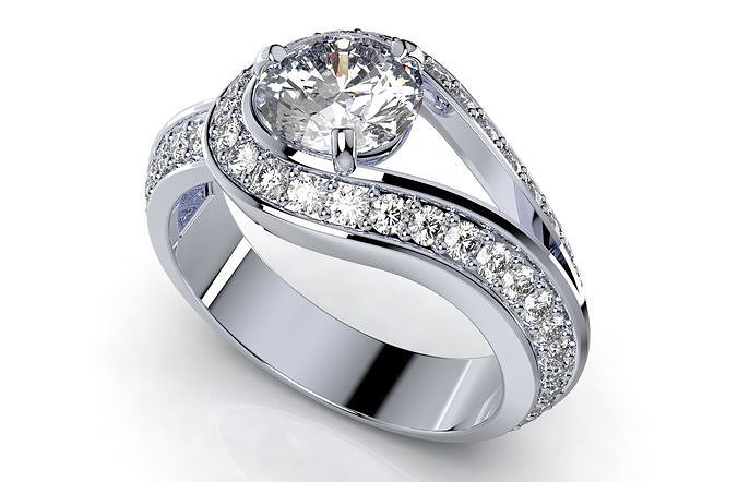 Women Classic Ring CAD Design STL Files-CC112 3D print model