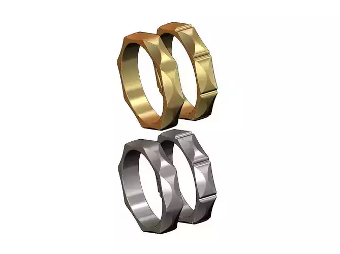Half round facets band 3D print model