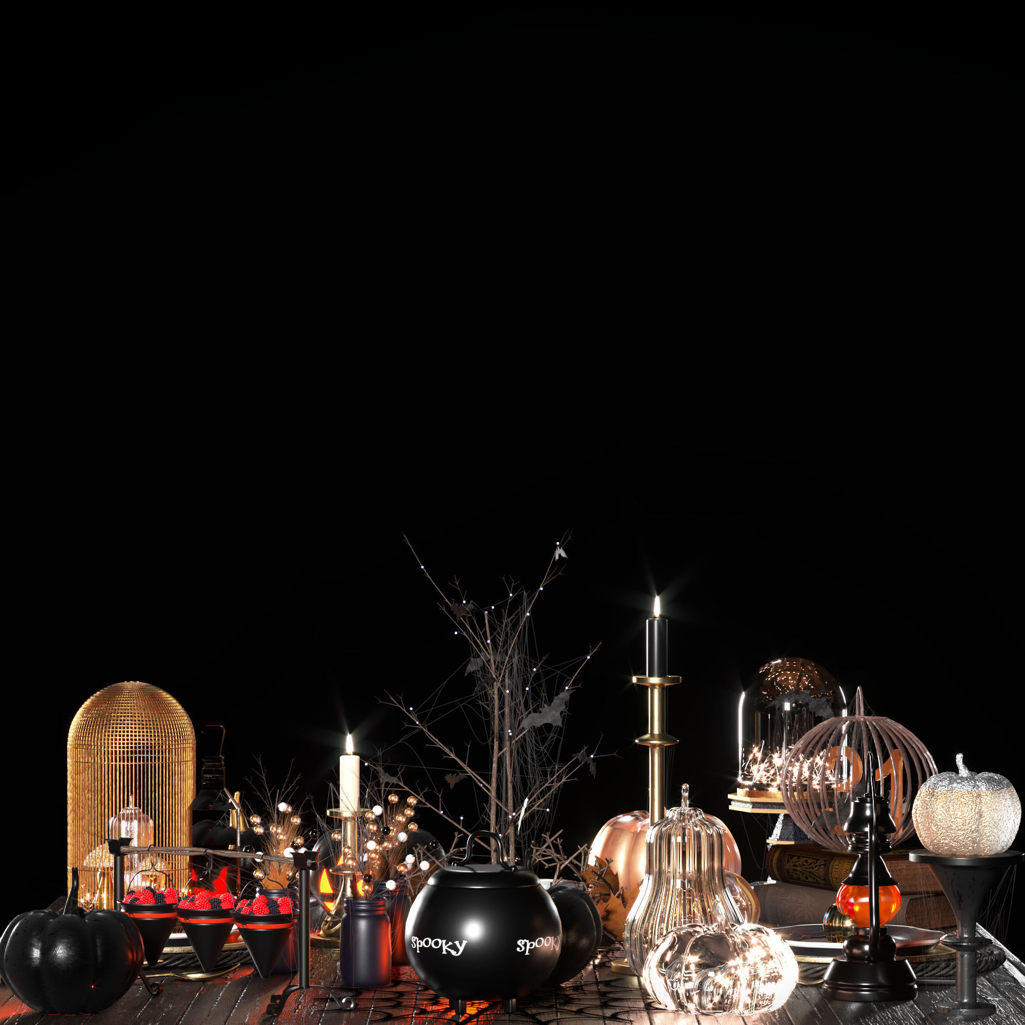 halloween table setting 3D model_6