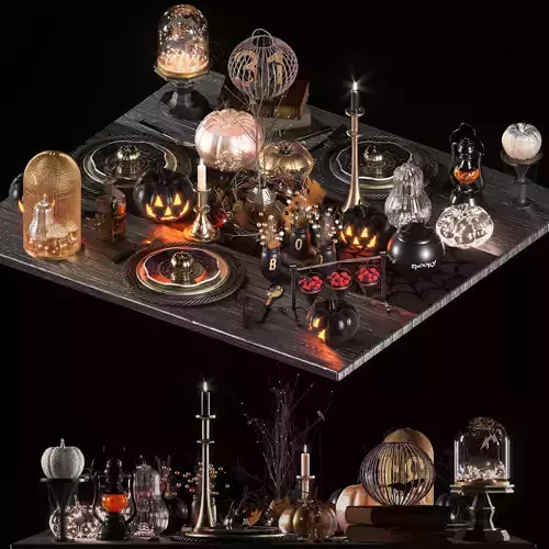 halloween table setting 3D model