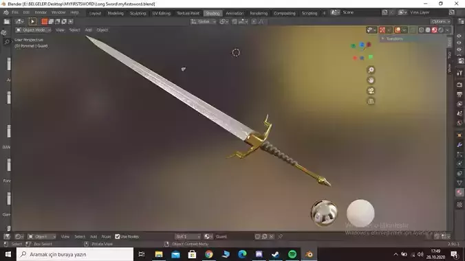 Long Gold Silver Sword 