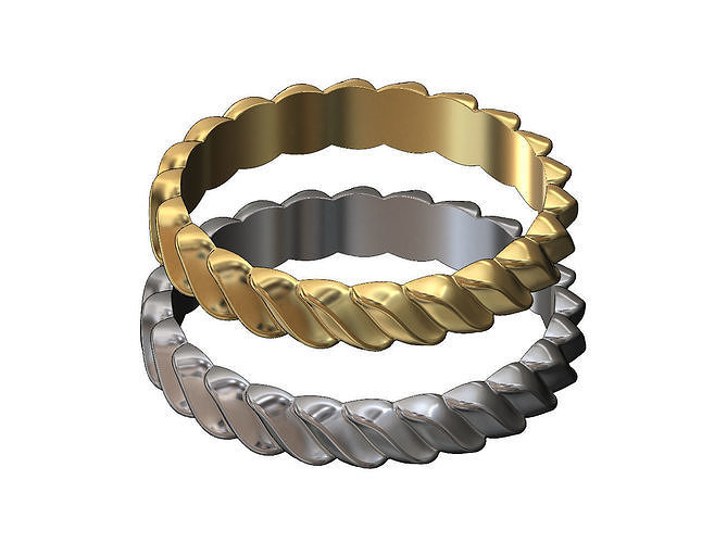 Twisted croissant braid band 3D print model