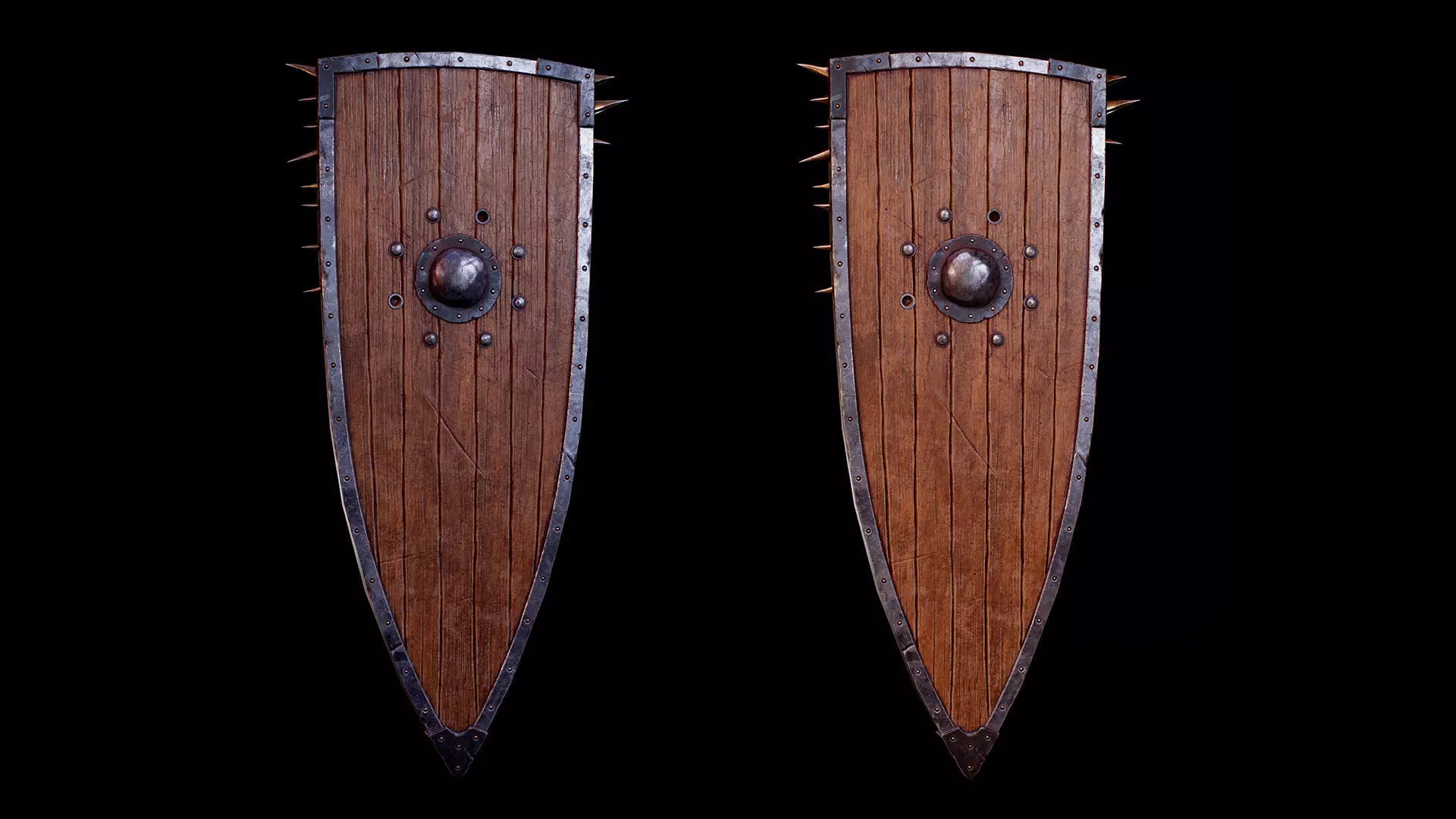 Shield and Free sword Low-poly 3D model_0