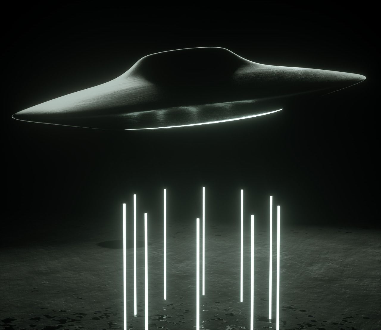 Spaceship Ufo Scene Astronaut 3D model_2