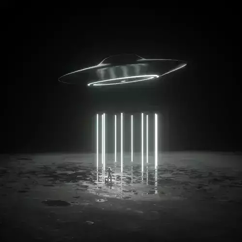 Spaceship Ufo Scene Astronaut 3D model