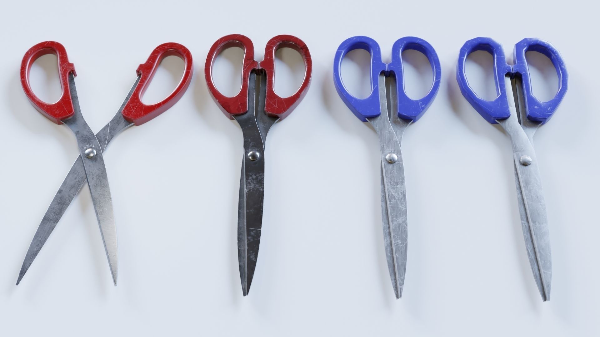 Scissors pair of on table Free 3D model_7