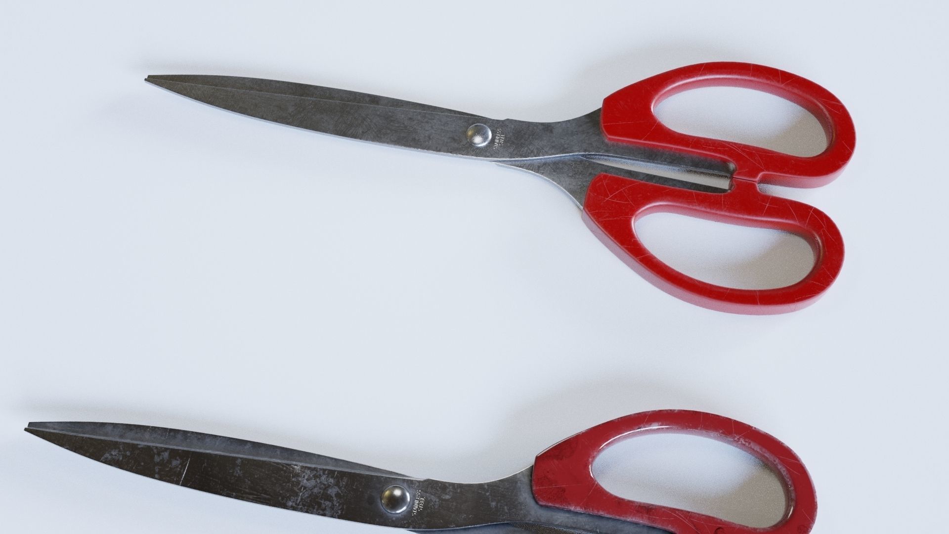 Scissors pair of on table Free 3D model_5