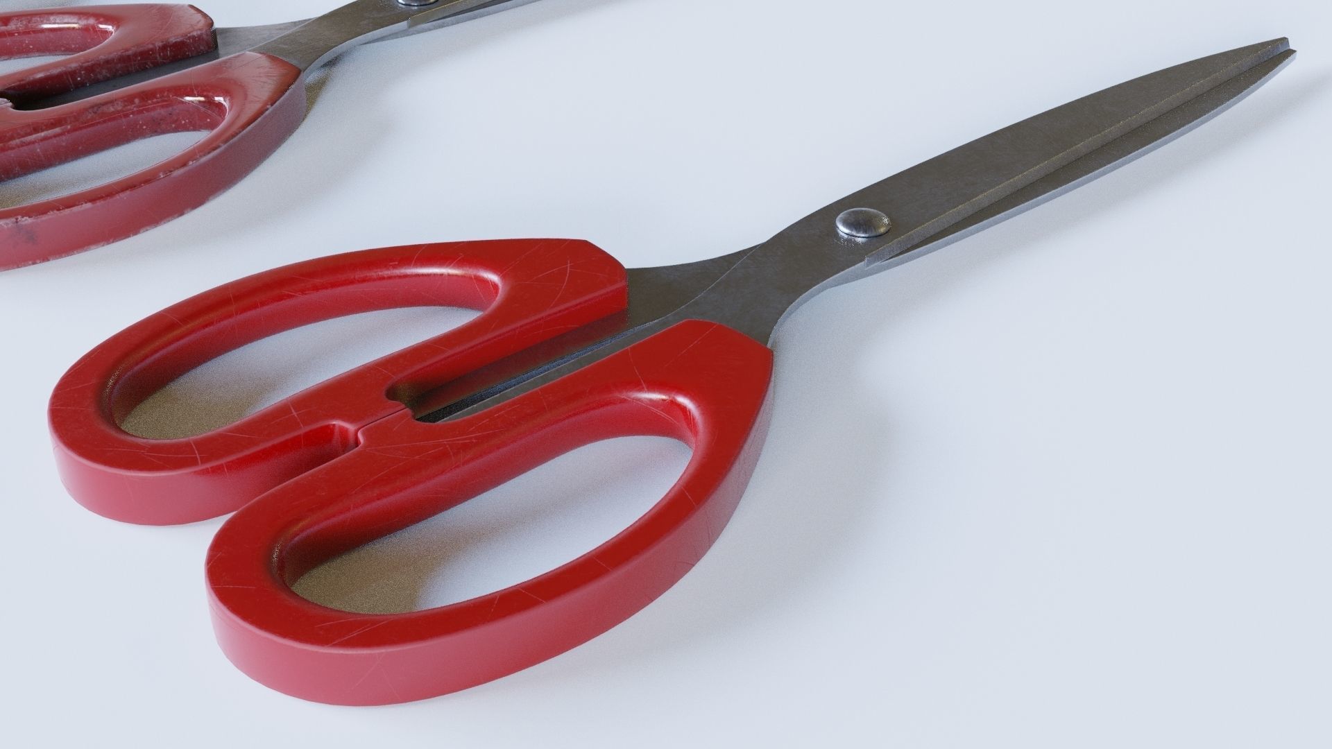 Scissors pair of on table Free 3D model_3