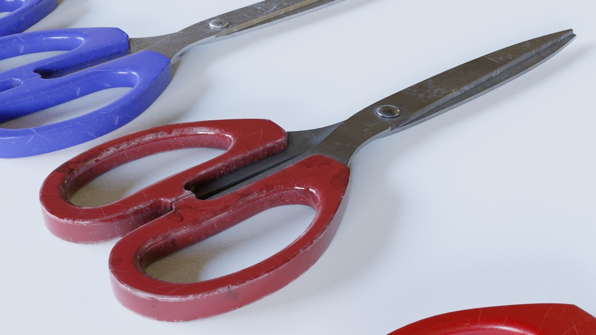 Scissors pair of on table Free 3D model_2