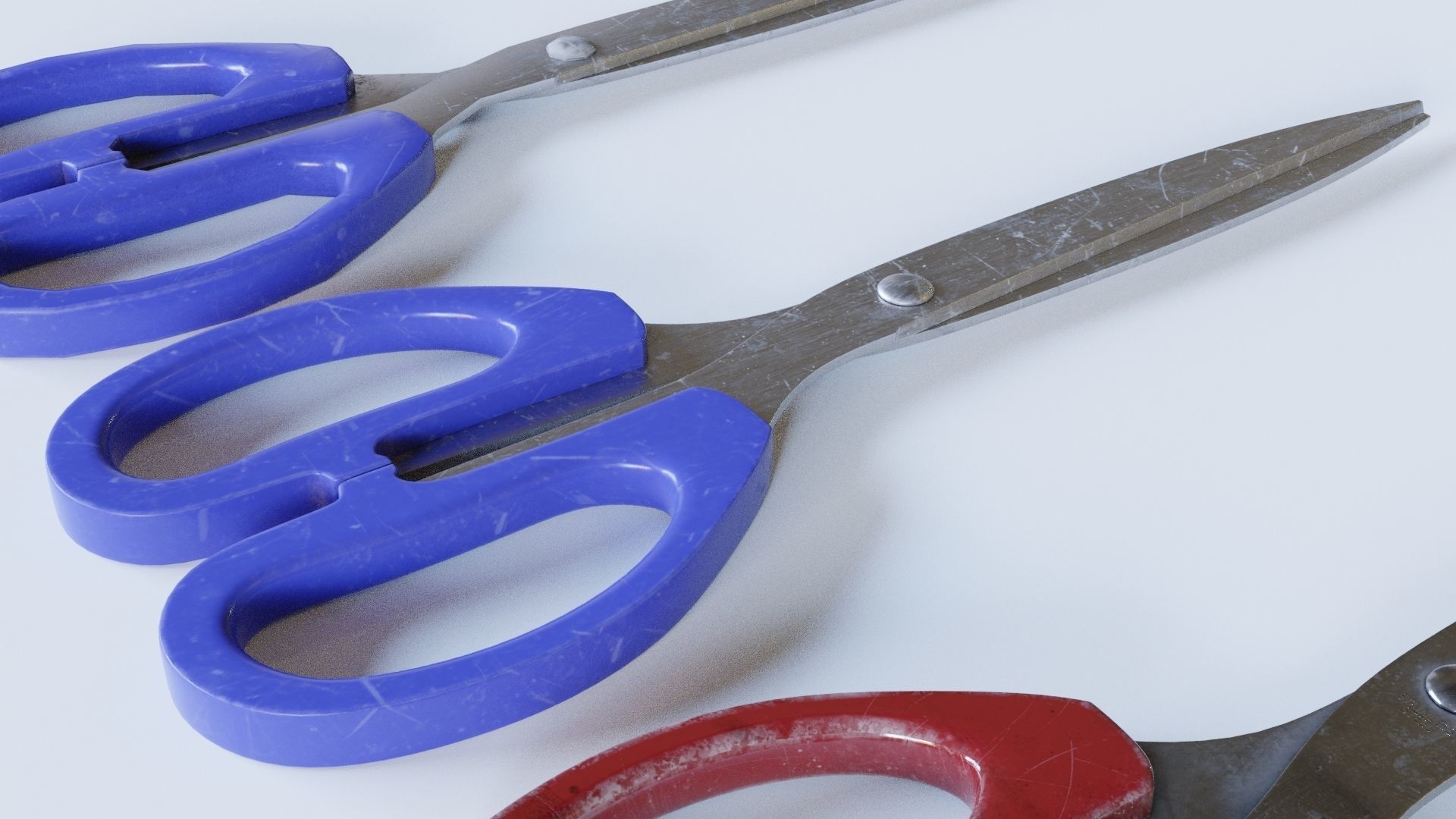 Scissors pair of on table Free 3D model_4