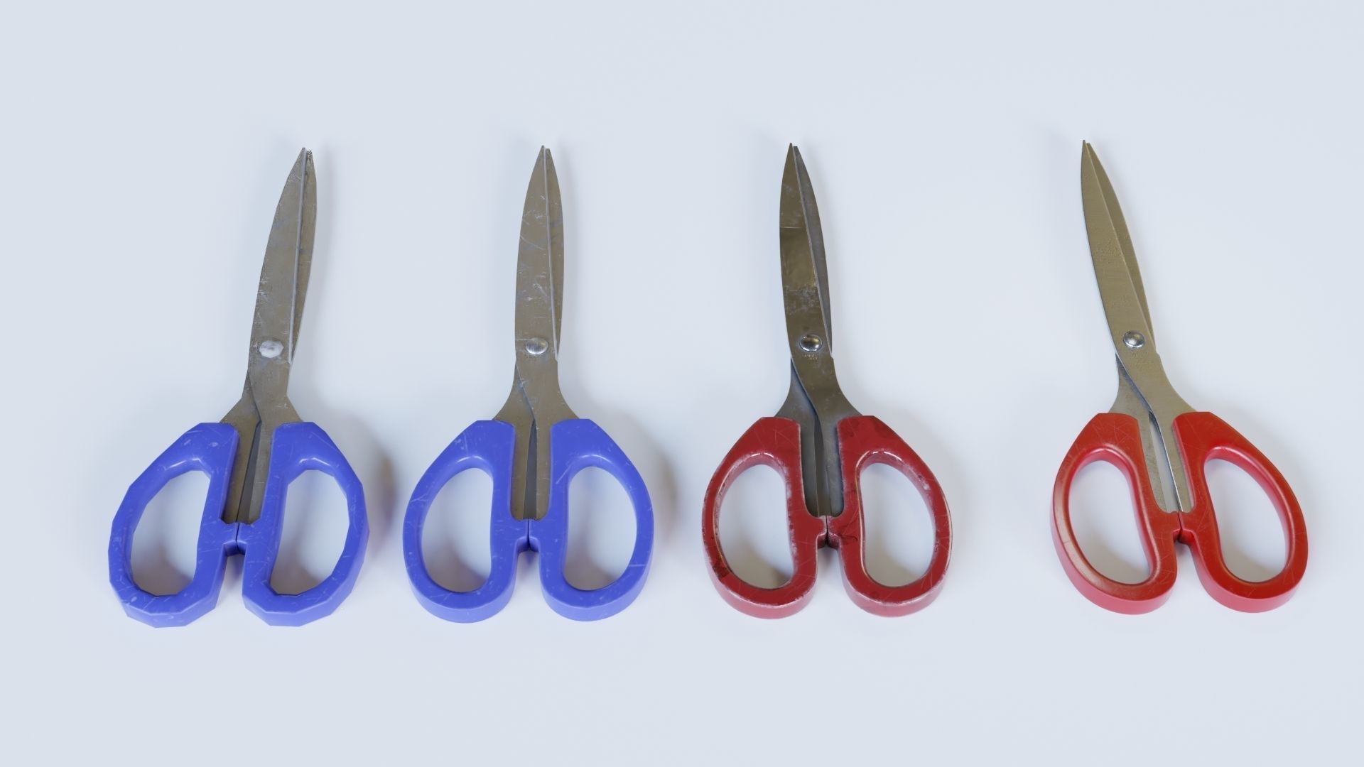 Scissors pair of on table Free 3D model_6