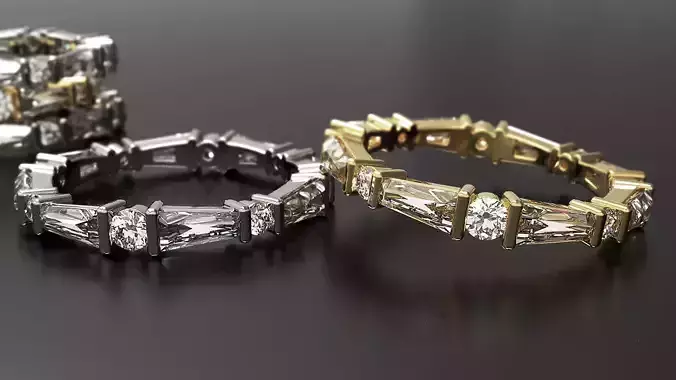 Wedding ring Baguette for 3D  print