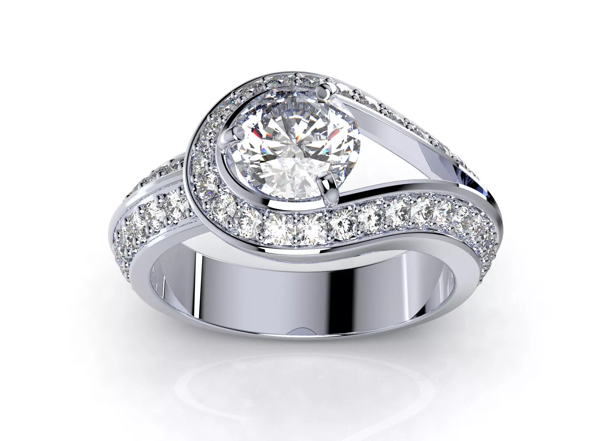 Women Classic Ring Media Design Render Files-CC112 3D model_0