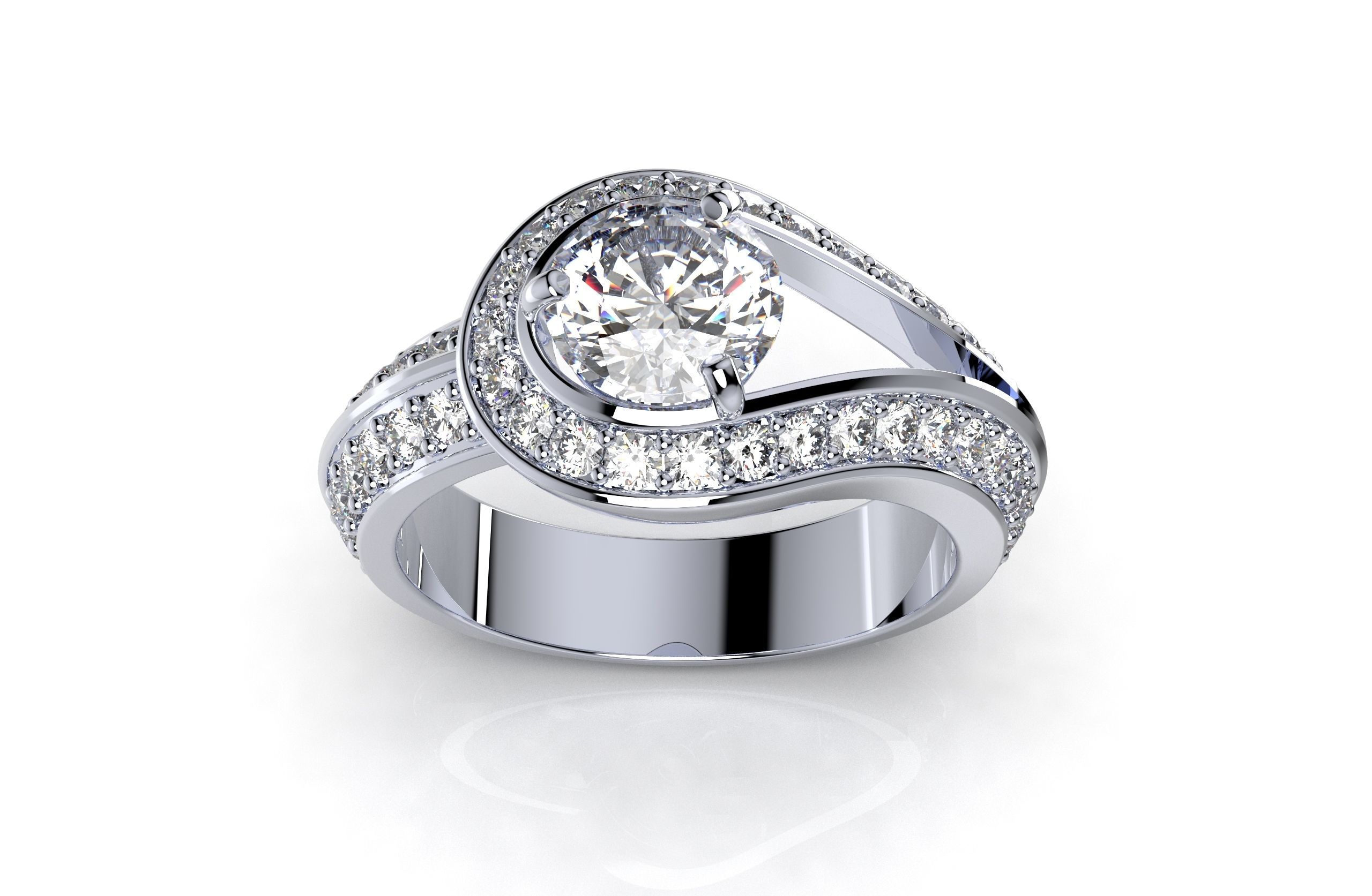 Women Classic Ring Media Design Render Files-CC112 3D model_1